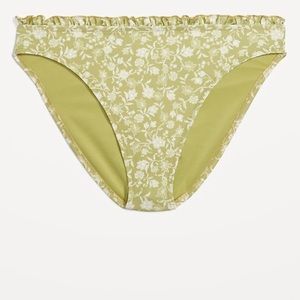 Old Navy ruffled floral print, green bikini bottom